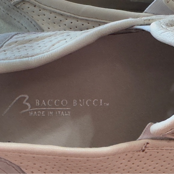 Bacco Bucci made in Italy cream Perforated Loafers with Stripe (shoe10) main image 9
